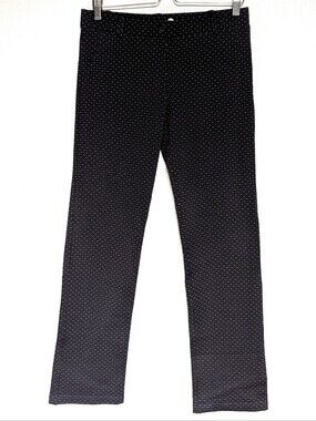 Betabrand Black Pindot Stretch Pants